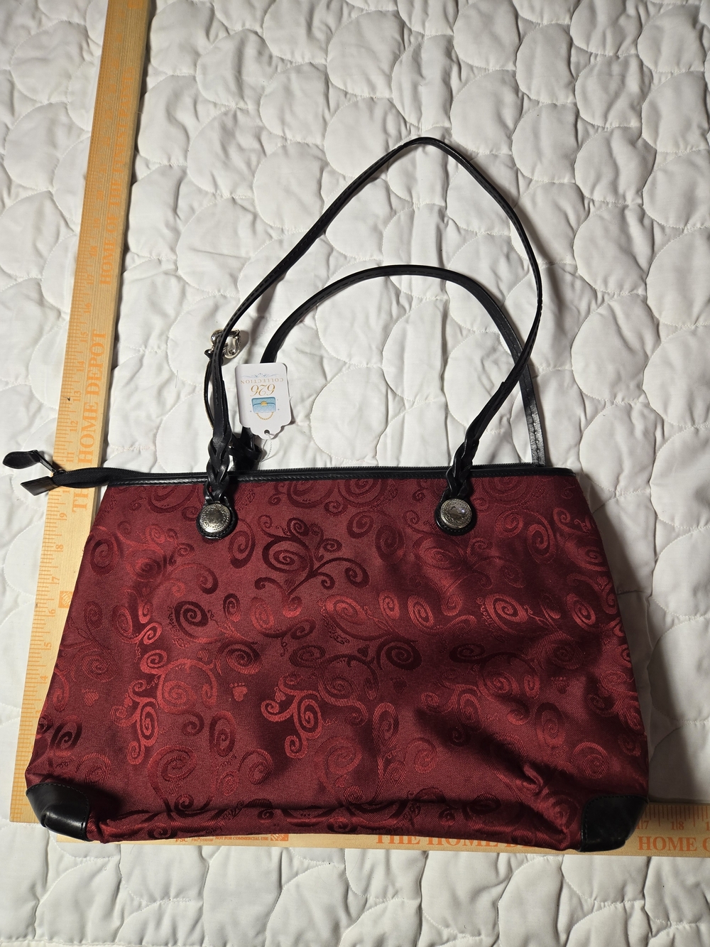 Brighton Red Swirl Tote Bag with Heart Charm - Picture 2 of 6